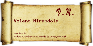 Volent Mirandola névjegykártya